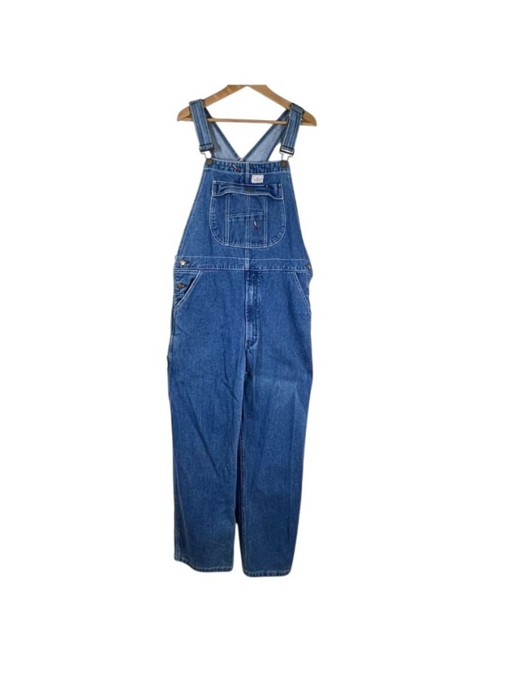 HISEA Mens Denim Bib Overalls 36x30 Blue Carpenter Chore Utility Heritage